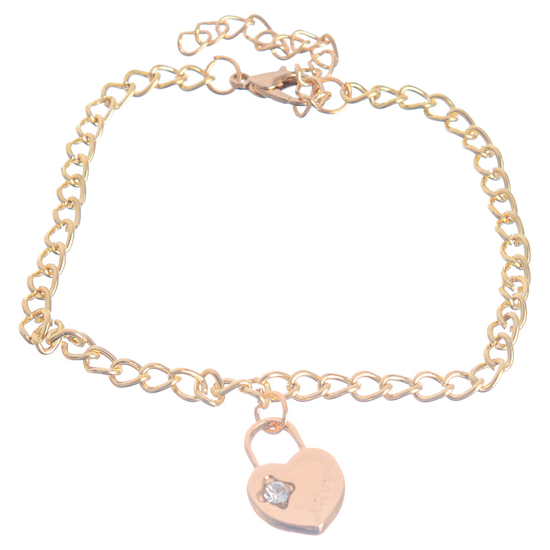 Hand chain, 3 separate layers, lock-shaped chain with a golden key