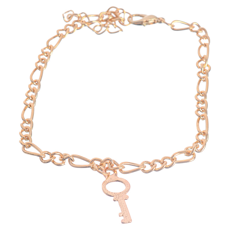 Hand chain, 3 separate layers, lock-shaped chain with a golden key