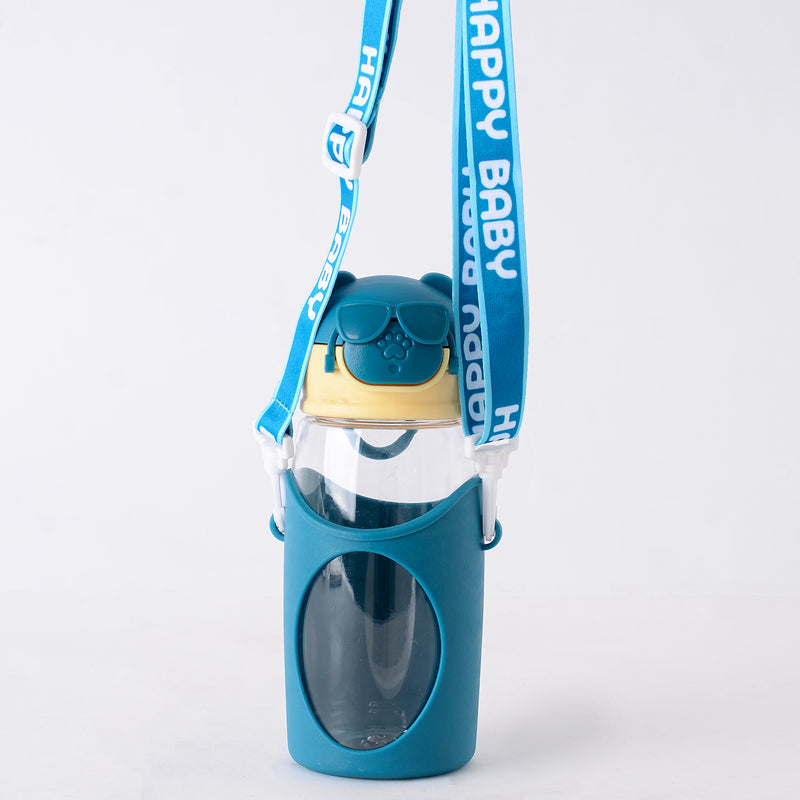 زجاجة مياه تصميم دب سعه 350 مل لون بترولي
