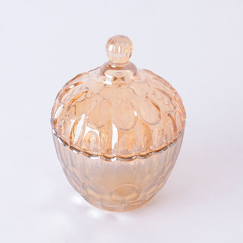 سكرية زجاج بالغطاء لون عسلي