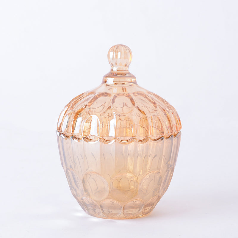 سكرية زجاج بالغطاء لون عسلي