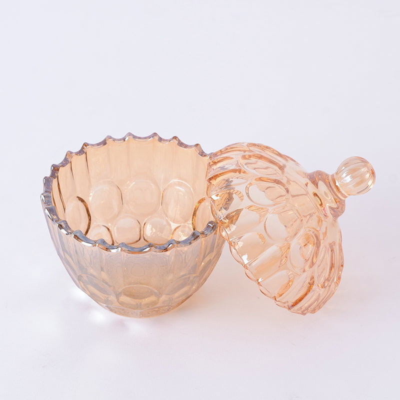 سكرية زجاج بالغطاء لون عسلي