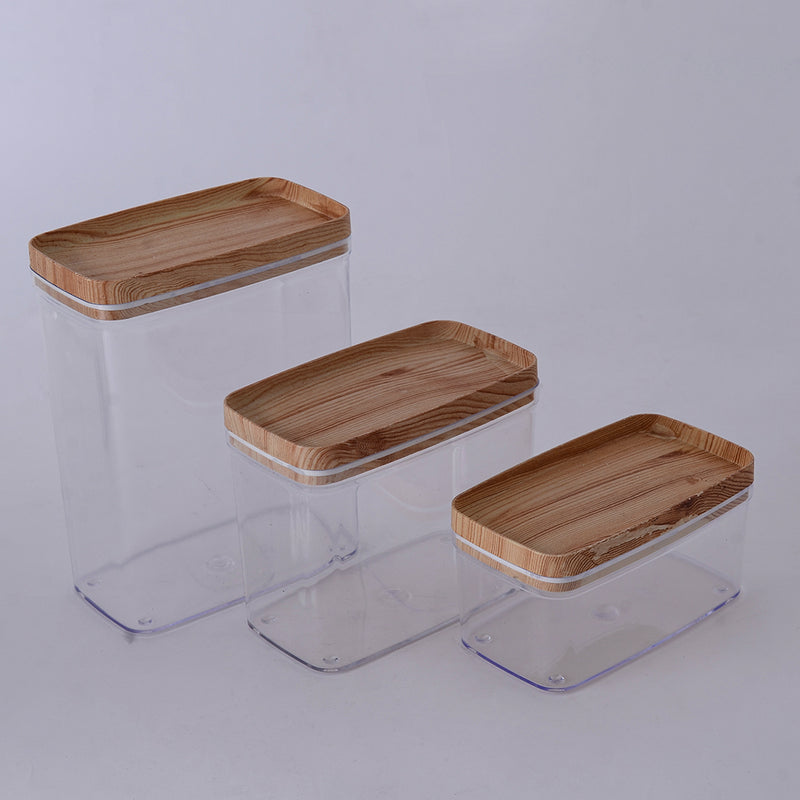 طقم بقوليات ماربل 3 قطع احجام مختلفة لون خشبي