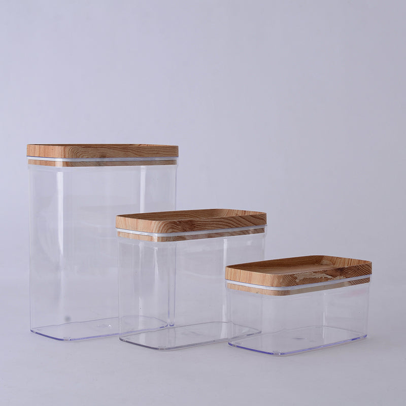 طقم بقوليات ماربل 3 قطع احجام مختلفة لون خشبي