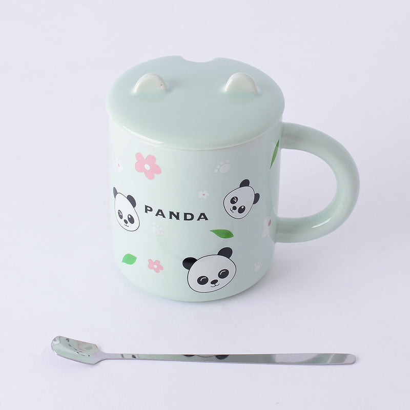 مج سيراميك حراري شكل (Panda ) لون أخضر
