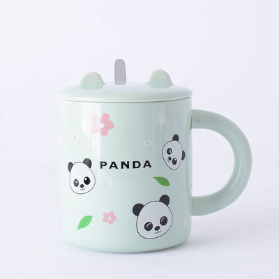 مج سيراميك حراري شكل (Panda ) لون أخضر