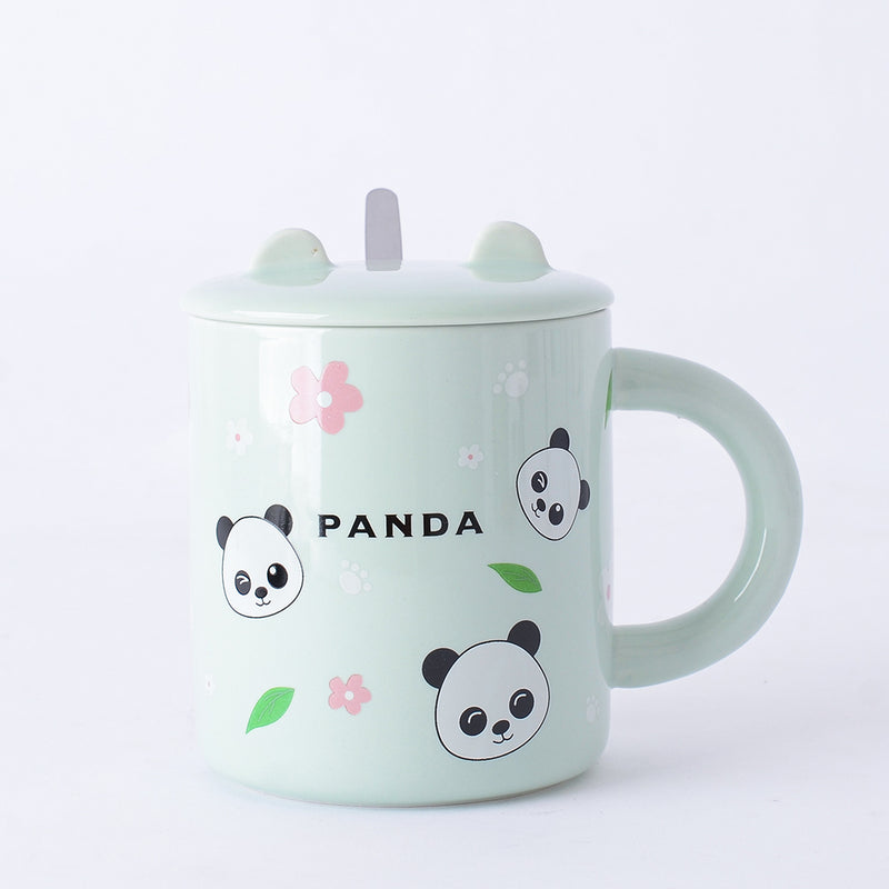 مج سيراميك حراري شكل (Panda ) لون أخضر