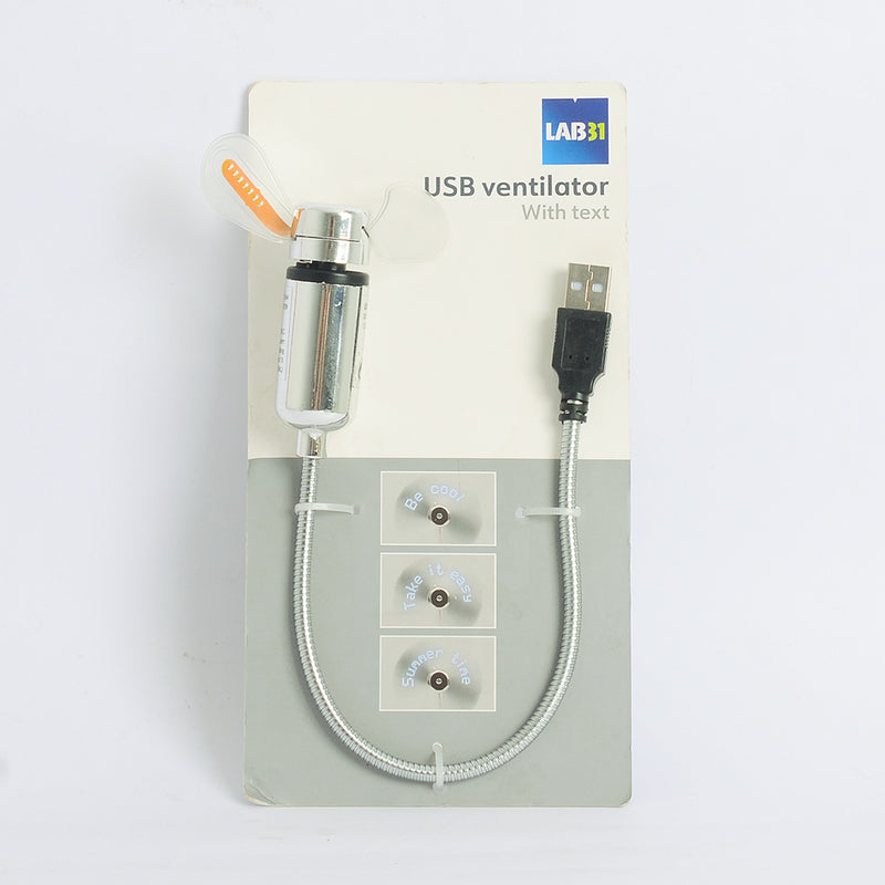 مروحة ساعة LED USB جديدة مع درجة الحرارة فضي
