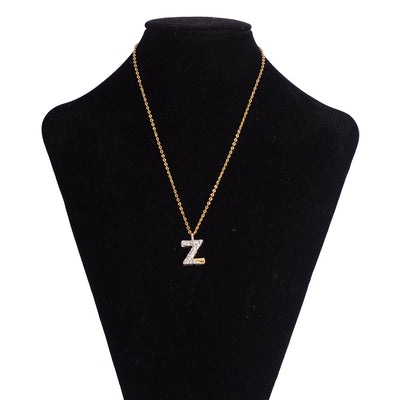 سلسلة رفيعة بدلاية أشكال حروف ملونة باللون الذهبي