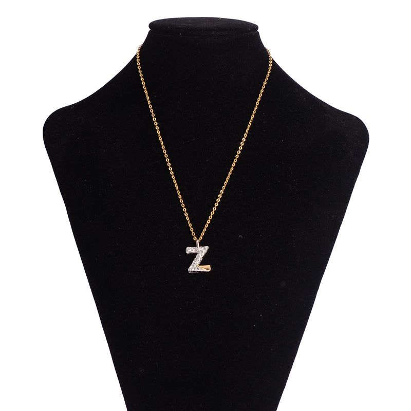 سلسلة رفيعة بدلاية أشكال حروف ملونة باللون الذهبي