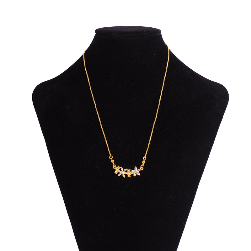 سلسلة بدلاية ورد مرصعة بفصوص الزركون لون ذهبي