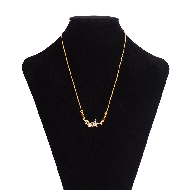 سلسلة بدلاية ورده مرصعة بفصوص الزركون ذهبي