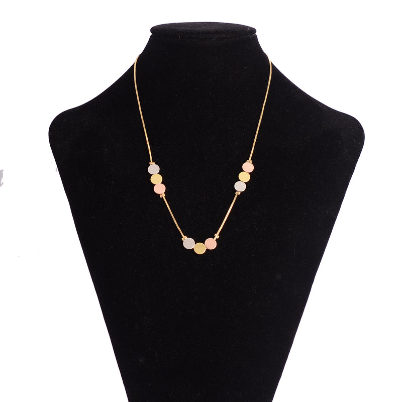 سلسلة عصرية بدوائر ملونة لون ذهبي