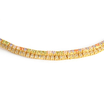 انسيال نسائي أنيق بتصميم عصري بفصوص زركون الملونة