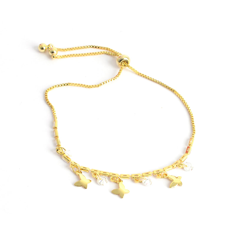 أنسيال يد بدلايات فراشات بفصوص زركون