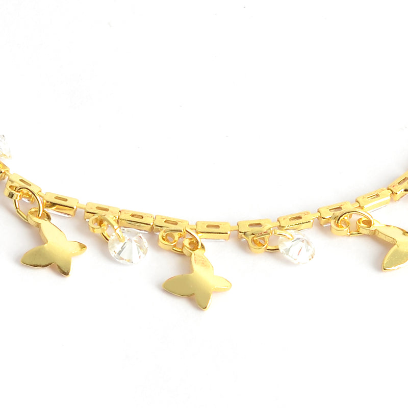 أنسيال يد بدلايات فراشات بفصوص زركون