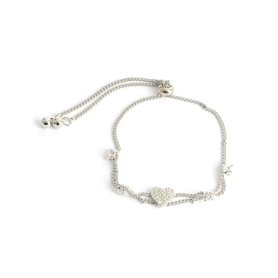 انسيال نسائي أنيق بتصميم عصري شكل قلب بفصوص زركون