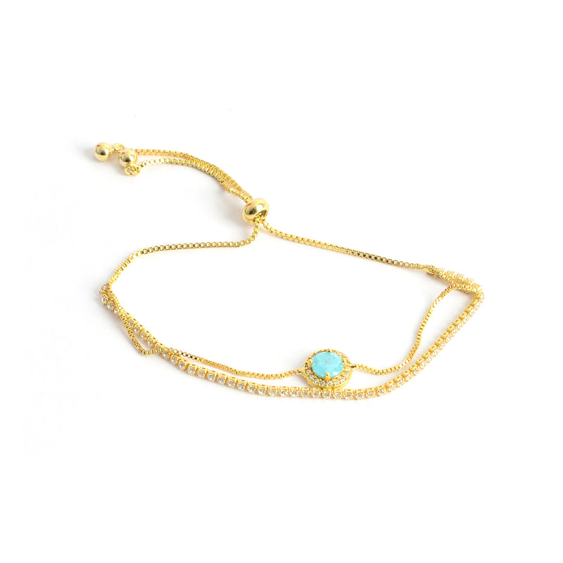 انسيال نسائي أنيق بتصميم عصري مزين بحجر دائري