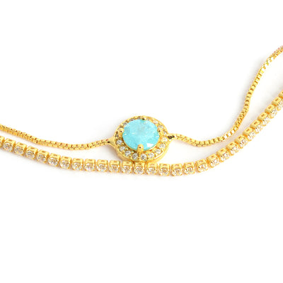 انسيال نسائي أنيق بتصميم عصري مزين بحجر دائري