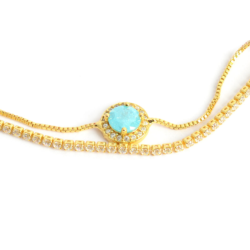 انسيال نسائي أنيق بتصميم عصري مزين بحجر دائري