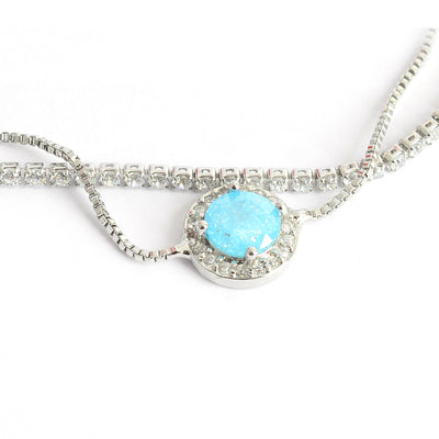 انسيال نسائي أنيق بتصميم عصري مزين بحجر دائري