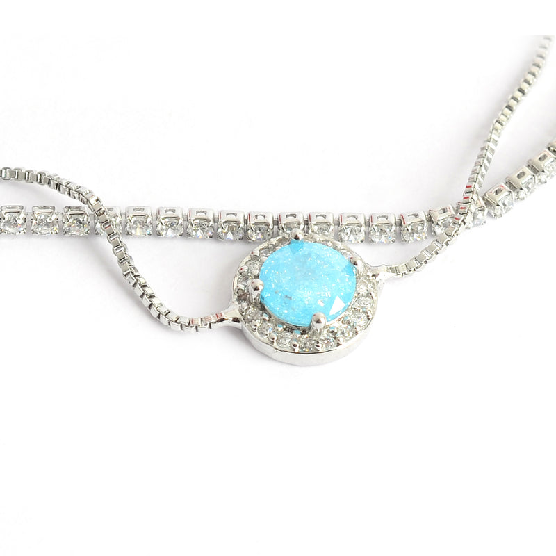 انسيال نسائي أنيق بتصميم عصري مزين بحجر دائري