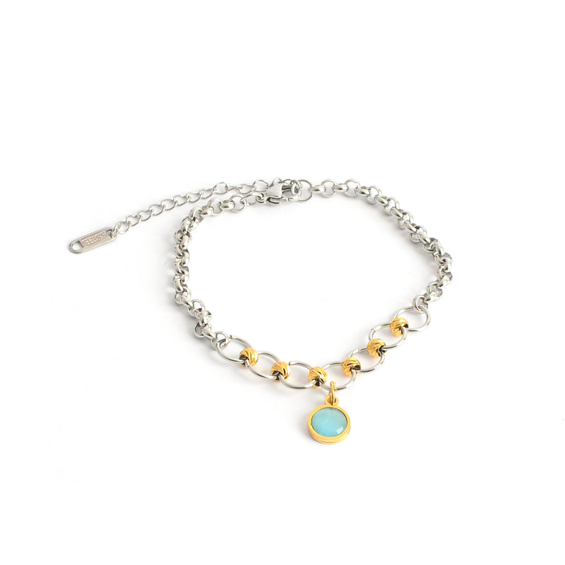 انسيال بلون ذهبي وفضي بتصميم حلقات دائرية متصلة