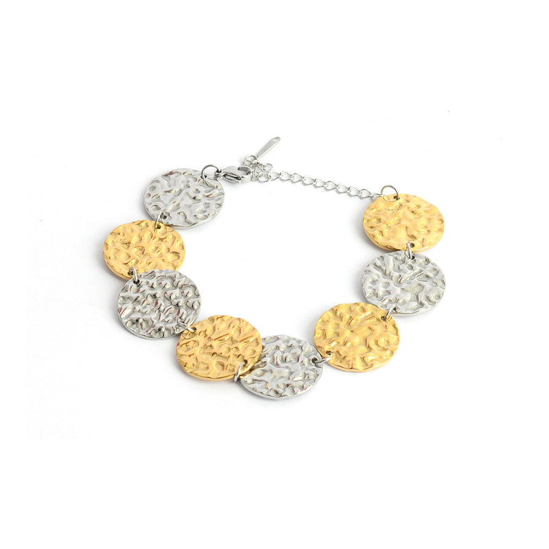 انسيال بلون ذهبي وفضي بتصميم دوائر