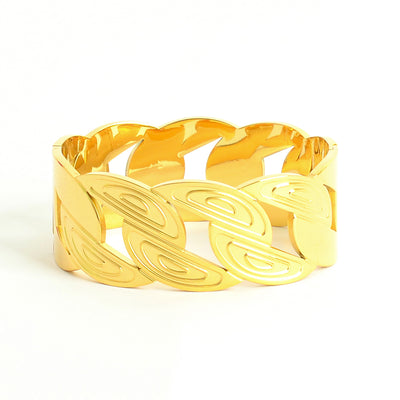 سوار يد عريض بتصميم عتيق لون ذهبي