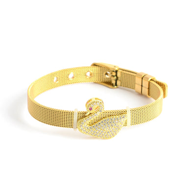 انسيال قابل للتعديل بإبزيم حزام ساعة بفلامنجو لون ذهبي