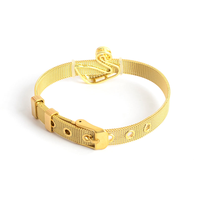 انسيال قابل للتعديل بإبزيم حزام ساعة بفلامنجو لون ذهبي