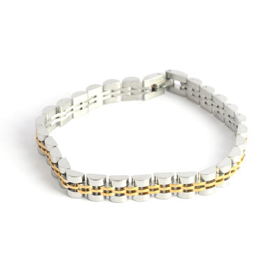 انسيال يد عريض تصميم رولكس بلون الذهبي والفضي