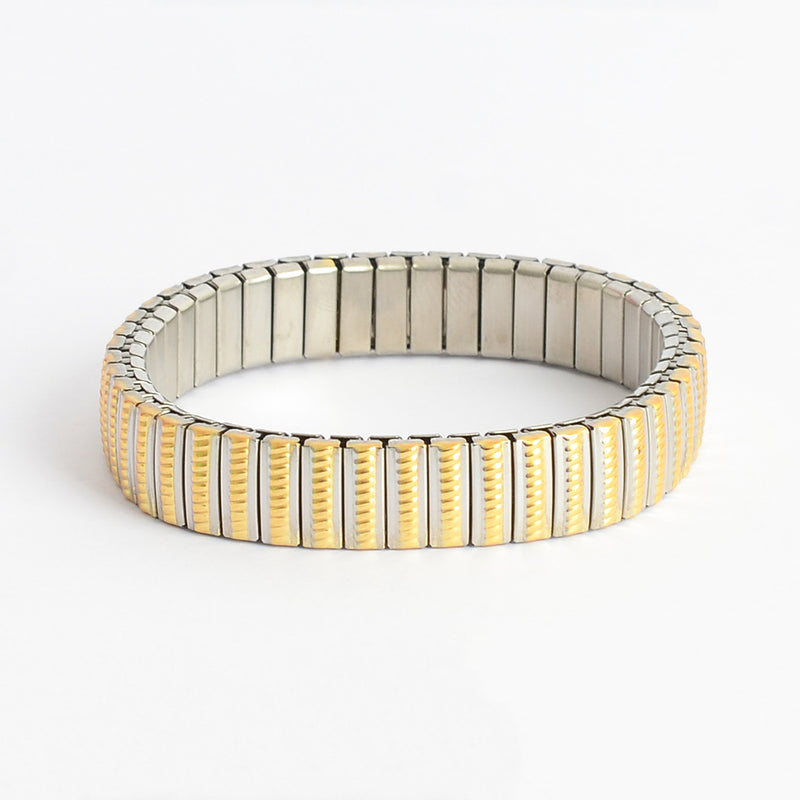 سوار يد مطاطي مرن بلون الذهبي والفضي