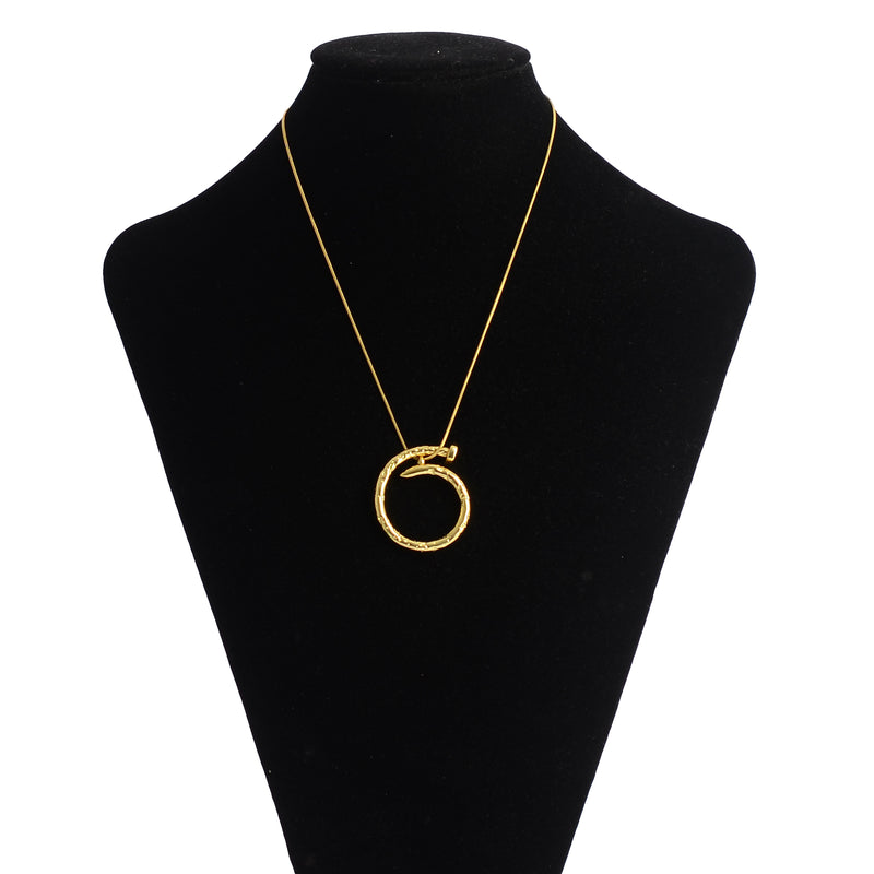 سلسلة رفيعة بدلاية شكل مسمار لون ذهبي