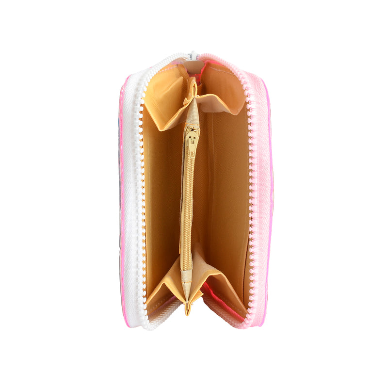 محفظة بناتي كيوت بسحاب تصميم عصري برسمة يونيكورن لون بينك
