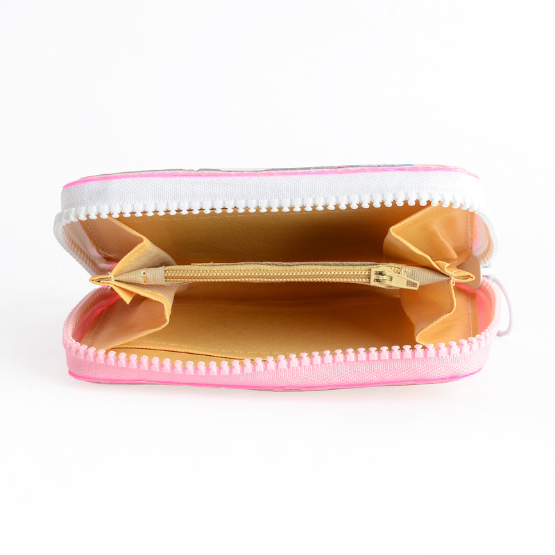 محفظة بناتي كيوت بسحاب تصميم عصري برسمة يونيكورن لون بينك