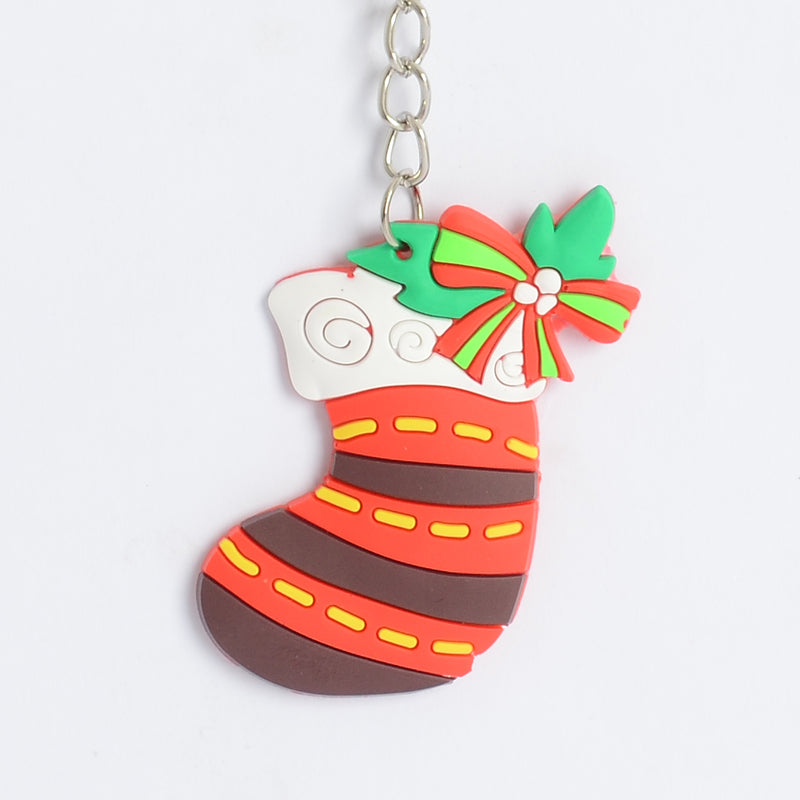 ميدالية مفاتيح كريسماس بتصميم جوارب