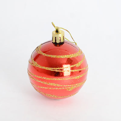 طقم كرات تزيين لشجرة الكريسماس مكوّن من 6 كرات لامعة بألوان متعددة