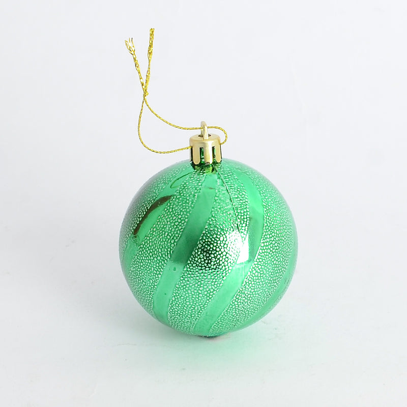 طقم كرات تزيين لشجرة الكريسماس مكوّن من 6كرات بلمعة الميتالك