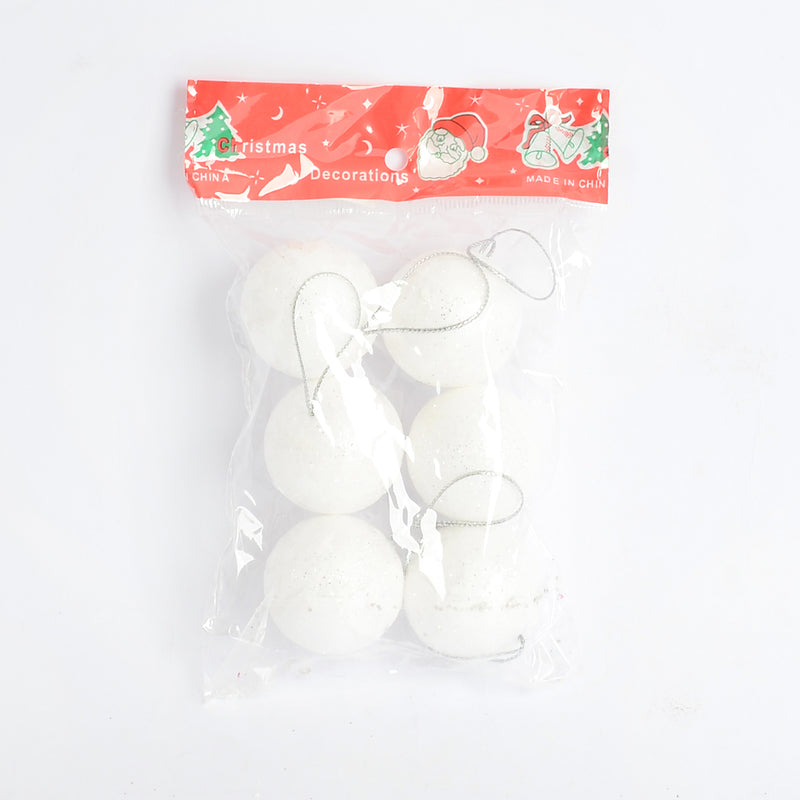 كرات زينة شجرة الكريسماس ثلجي برونزي- طقم 6قطع