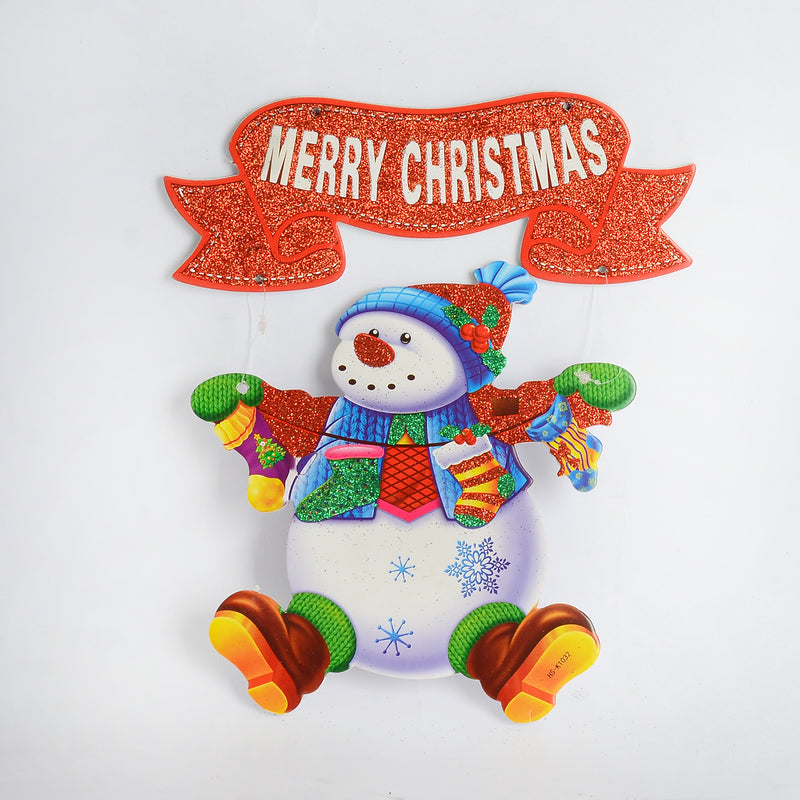 زينة عيد الميلاد رجل الثلج مع كلمة ميرى كريسماس