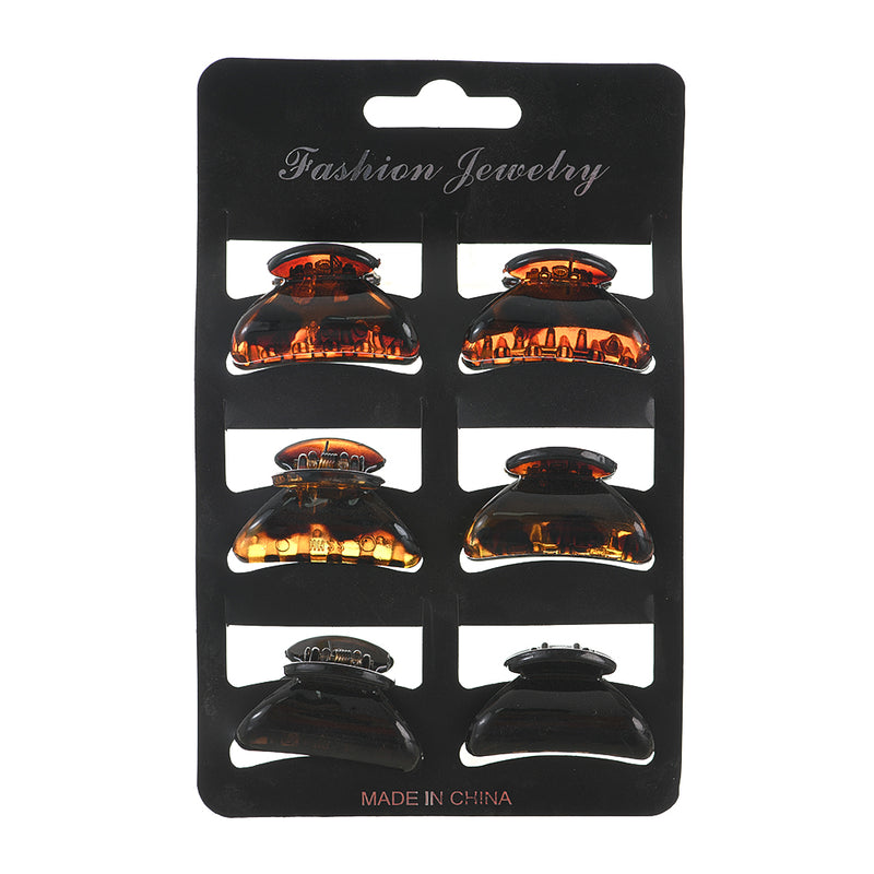 A set of 6 multi-colored hair clips from Fashion Jewelery