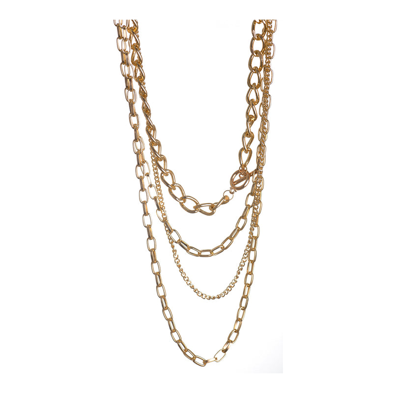 Large chain, 4 interwoven layers, gold colour