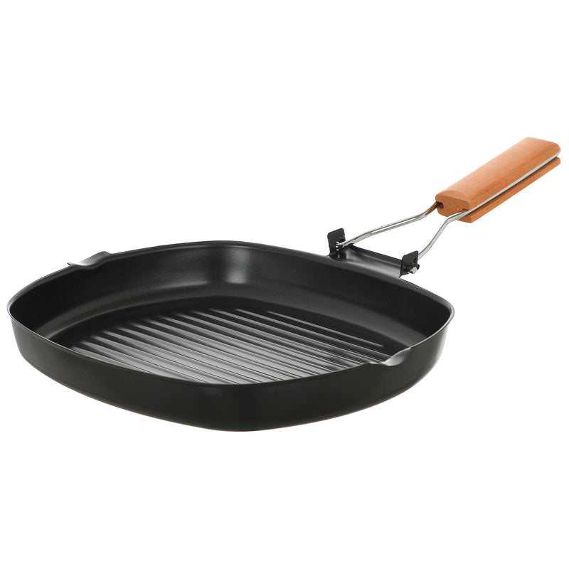 Tefal square grill pan with wooden handle, 24 cm, black, from Xinmao cookware