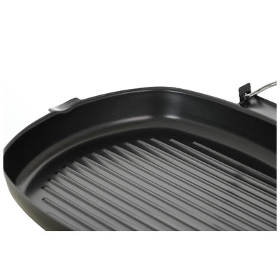 Tefal square grill pan with wooden handle, 28 cm, black, Xinmao cookware