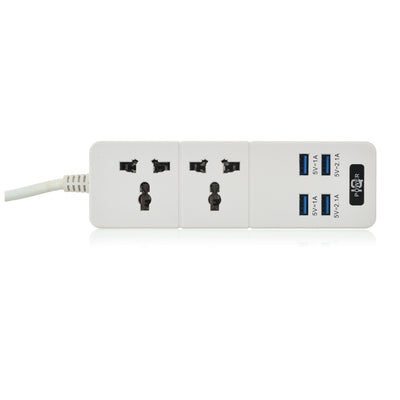 مشترك كهرباء 3 مقابس + 4 يو اس بي Power Socket  ابيض 2000 وات