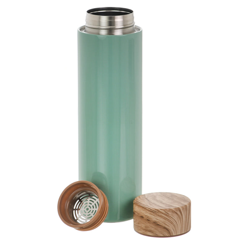 Thermal mug with wooden lid, 400 ml