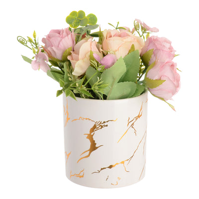 Modern ceramic engraved gold vase