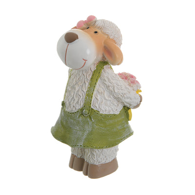 2 sheep statues - for decoration - green &amp; brown