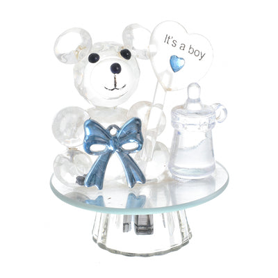 Small transparent crystal teddy bear